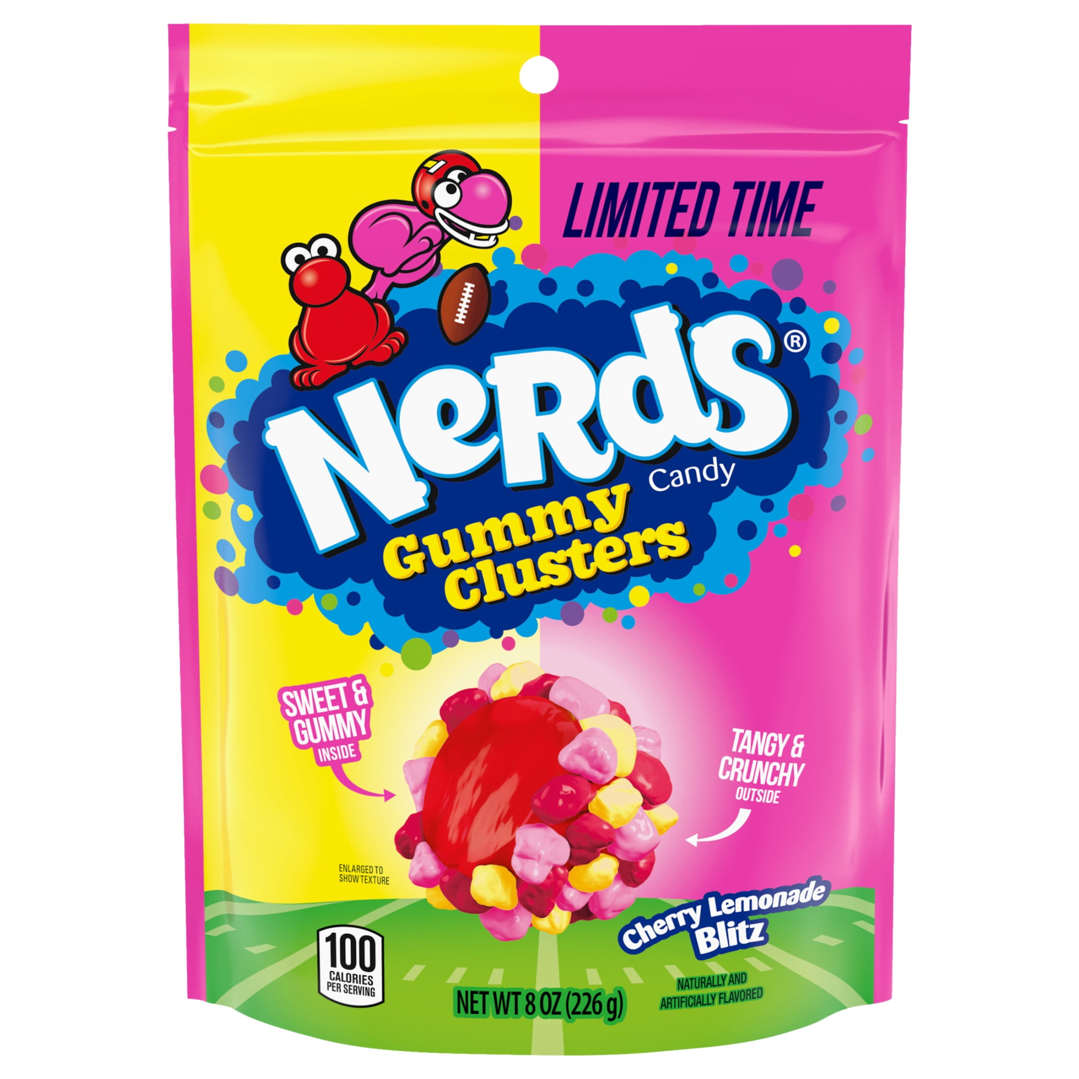 NERDS Gummy Clusters Candy, Cherry Lemonade, Crunchy and Gummy, 8 oz Bag