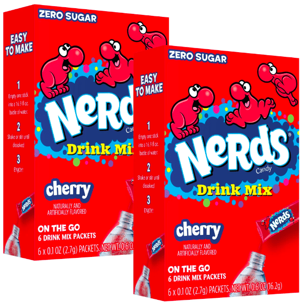 Nerds Cherry Singles To Go Powder Drink Mix Zero Sugar, Low-Calorie On ...