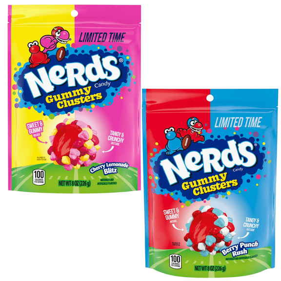 Nerds Gummy Clusters Candy - Cherry Lemonade and Berry Punch Blitz Limited Time, 8 oz each