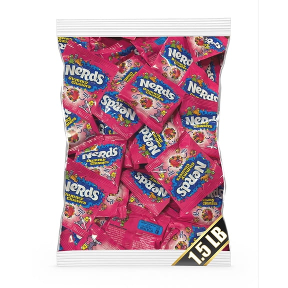 Nerds Gummy Clusters Rainbow Candy, 1.5 LB, Crunchy & Chewy Treat Size Bags, Approx. 45 Pieces
