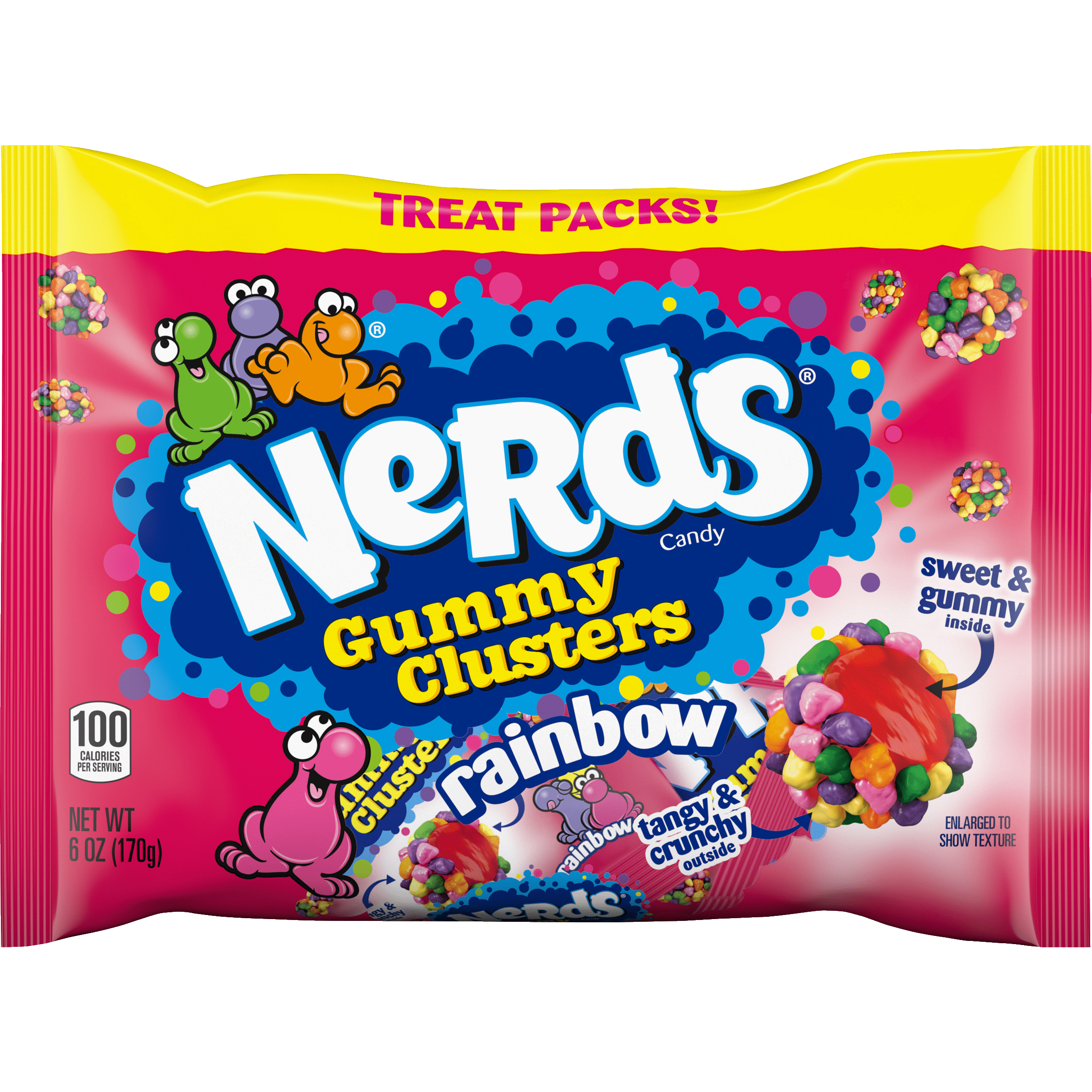 Nerds Variety Gummy Clusters, Rainbow Halloween Candy Bag Mix, 6