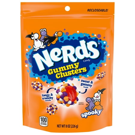 Nerds Spooky Gummy Clusters, Halloween Candy, Trick-or-Treat, 8 Ounce Resealable Pouch