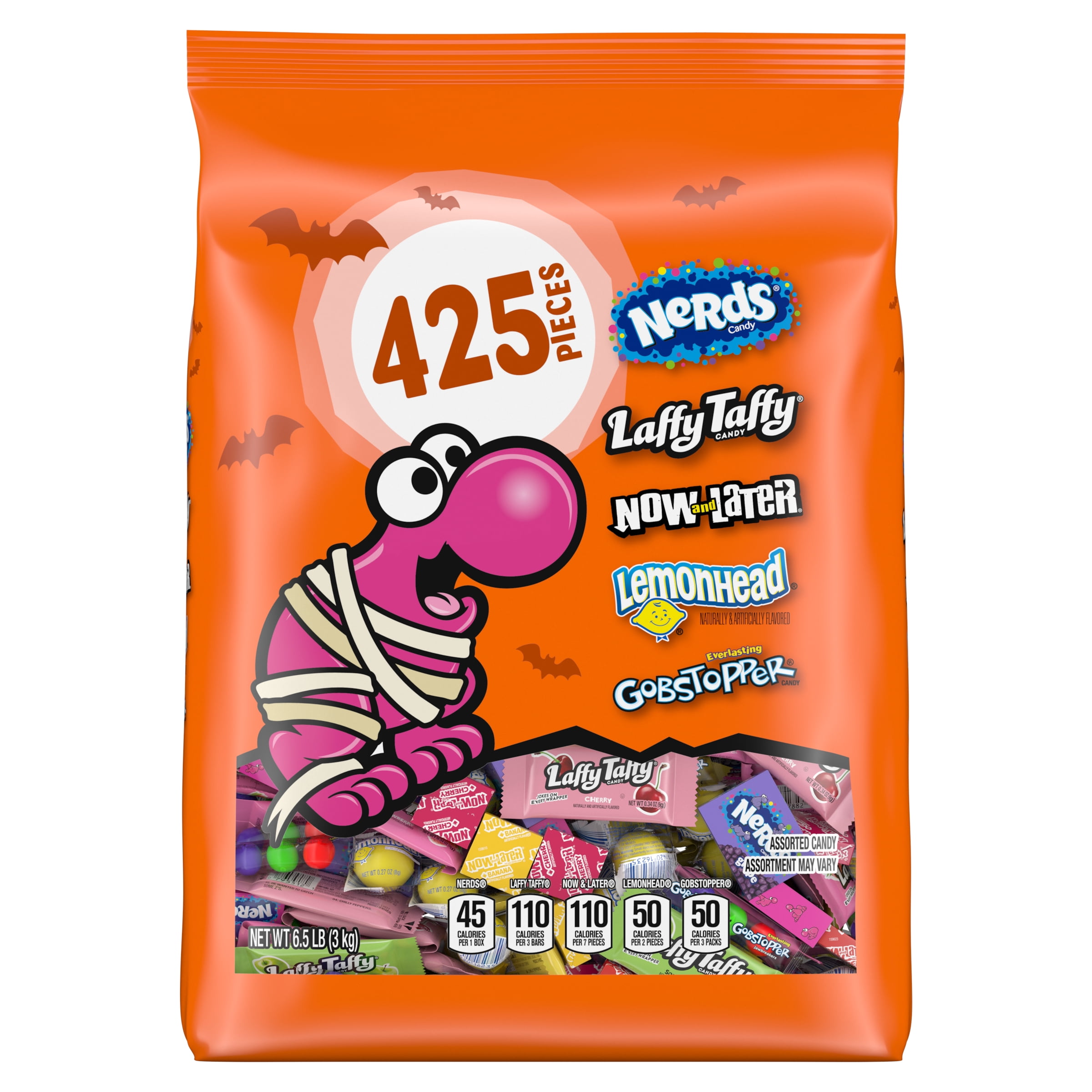 Halloween Classic Fun Trick-or-Treat Assortment with Nerds, Trolli, Now and Later, Lemonhead, Gobstopper, Halloween Candy, 425 Pieces, 104.62oz Bag