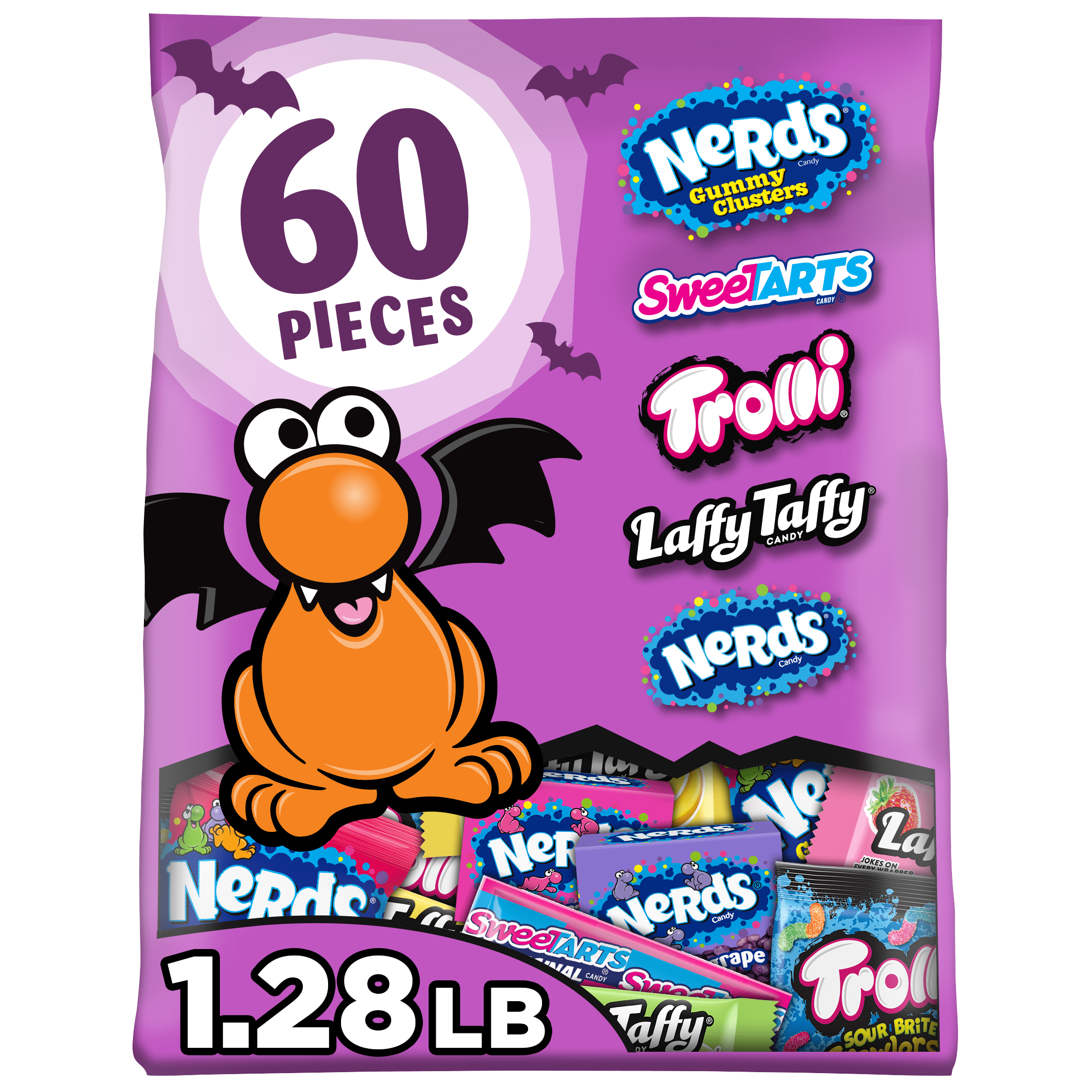 NERDS Halloween Trick-or-Treat Variety Bag, 60 pcs, 20.58 oz