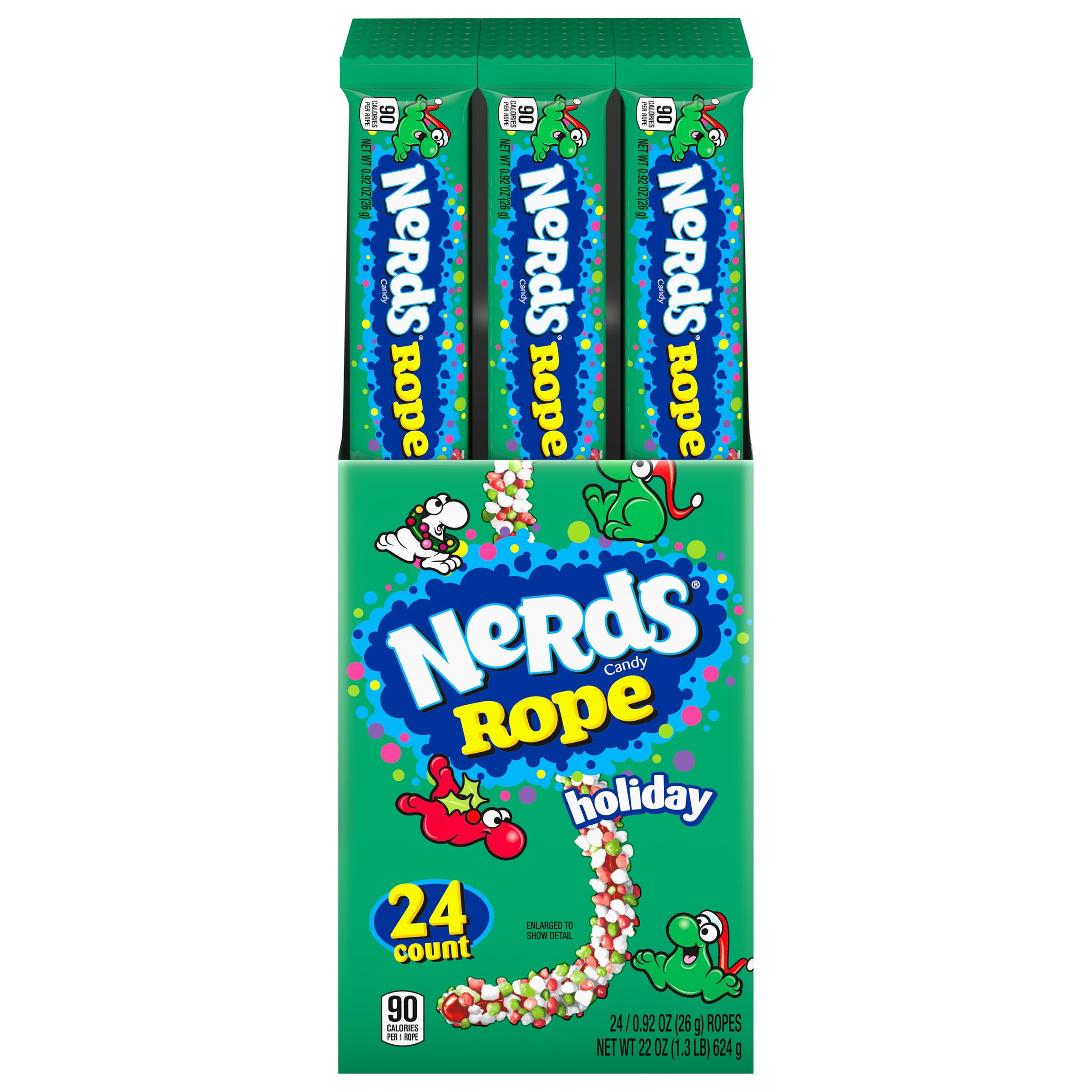 Nerds Holiday Ropes, Individually Wrapped Holiday Candy For Stocking ...