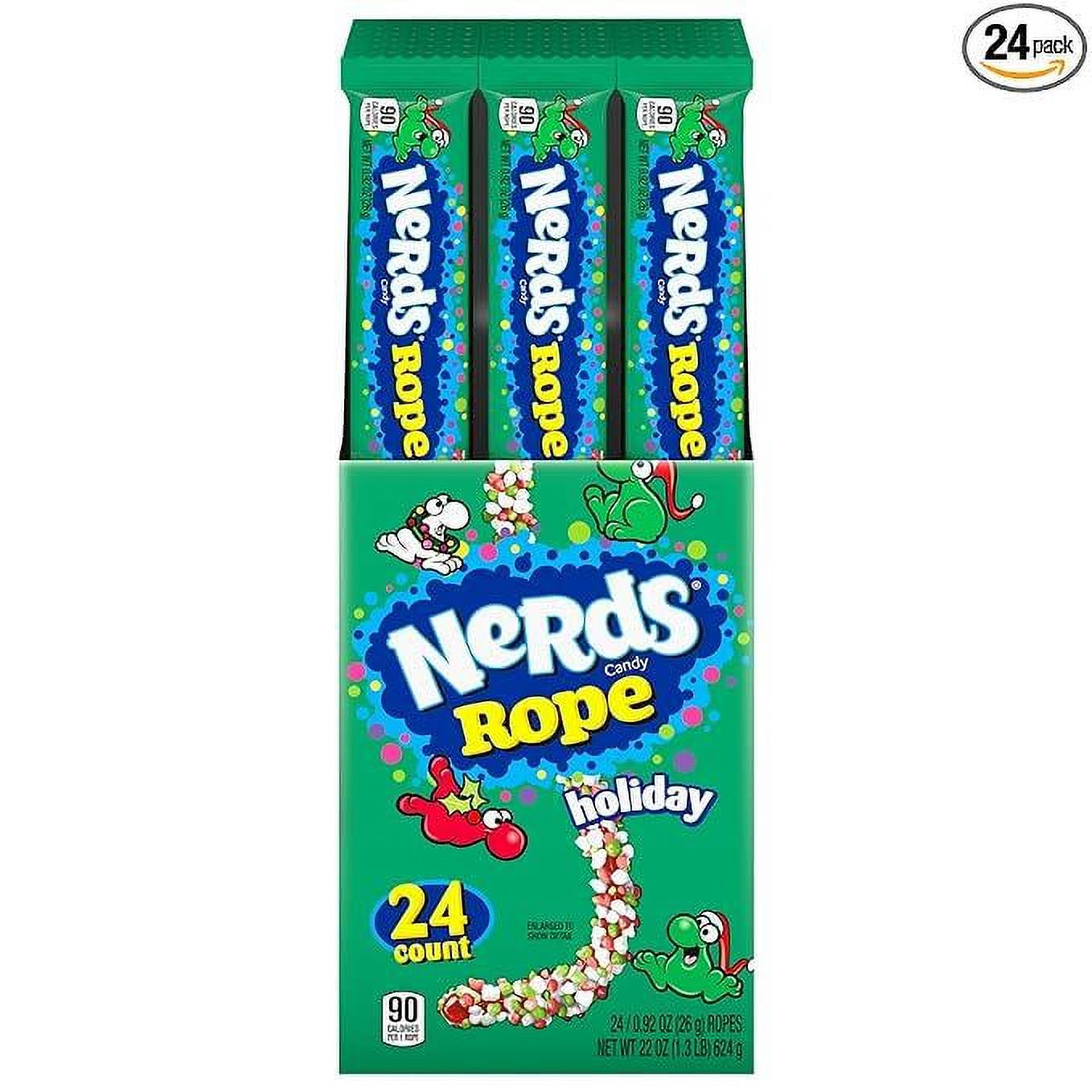 Nerds Holiday Ropes, Individually Wrapped Holiday Candy for Stocking