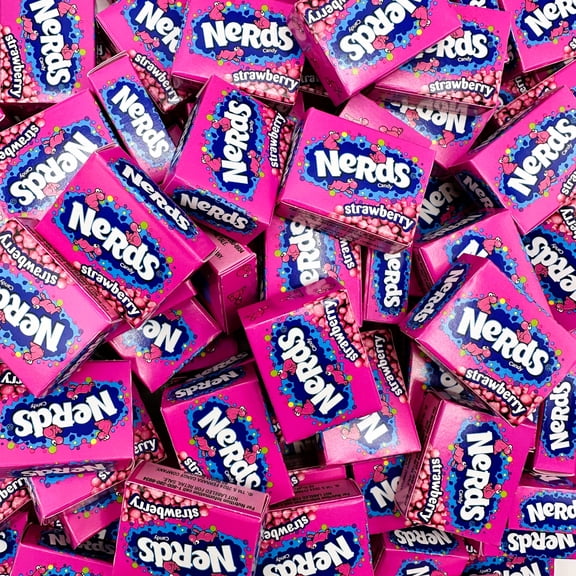 Nerds Mini Boxes Strawberry Hard Candy, Nerds Bulk, Nerds Candy Mini Boxes (2lbs) Delicious Individually Wrapped Candy for Holiday, Kids, Office Party & More (Approx. 70 Treat Size Boxes)
