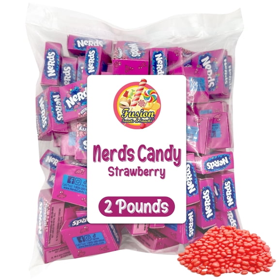 Nerds Mini Boxes Strawberry Hard Candy, Nerds Bulk, Nerds Candy Mini Boxes (2lbs) Delicious Individually Wrapped Candy for Holiday, Kids, Office Party & More (Approx. 70 Treat Size Boxes)