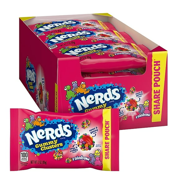 Nerds Rainbow Gummy Clusters Share Pack, 3 oz, 12 ct Pack of 2