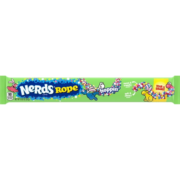Nerds Hoppin' Rope, Crunchy and Gummy, Springtime Easter Candy, 0.92 oz