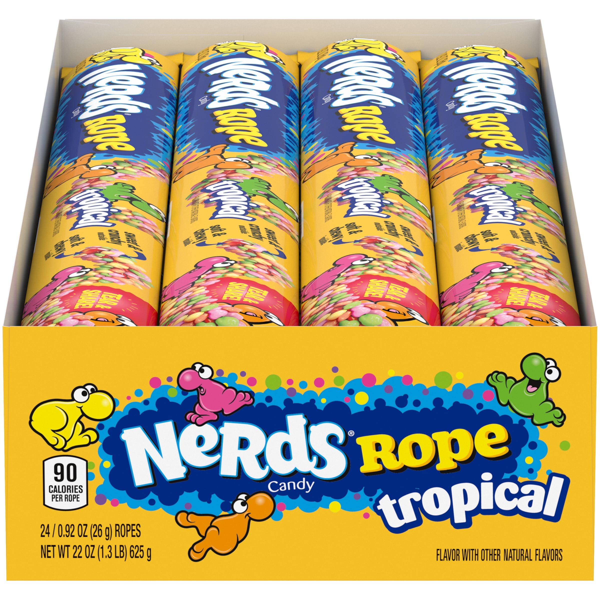 Tropical Nerds Rope: A gummy rope coated in tangy tropical flavor nuggets.