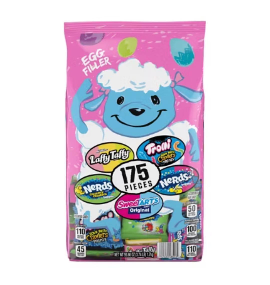 Nerds, Trolli, Sweetarts & More Easter Lamb Mix, 175 ct. with (2) Bunny Pocket Hug Card keepsakes
