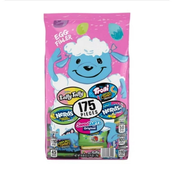 Nerds, Trolli, Sweetarts & More Easter Lamb Mix, 175 ct. with (2) Bunny Pocket Hug Card keepsakes