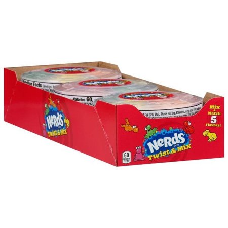 Nerds Twist & Mix Candy, Assorted Fruit Flavors, 2.1 Ounce Container (Pack of 6)