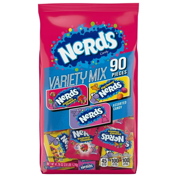 Nerds Variety Mix, Individually Wrapped Assorted Candy, 41.76 Ounce (90 Count) - Pack of 2