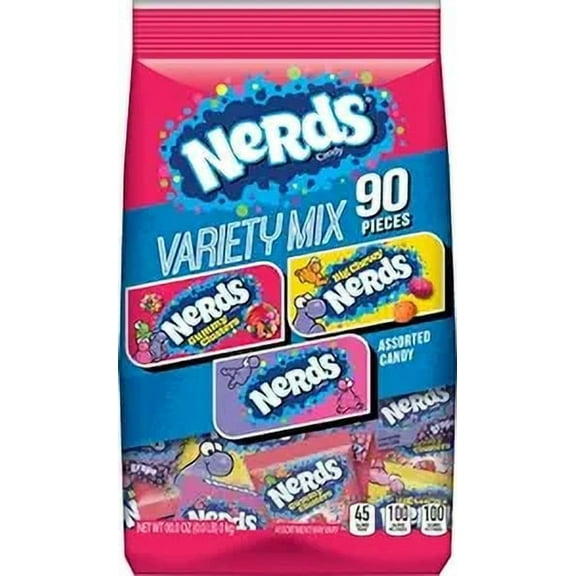 Nerds Variety Mix, Individually Wrapped Assorted Candy, 41.76 Ounce (90 Count)