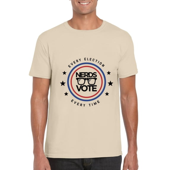 Nerds Vote Circle Political Election Geek Tech Activism T-Shirt, for men & women, up to size 5XL