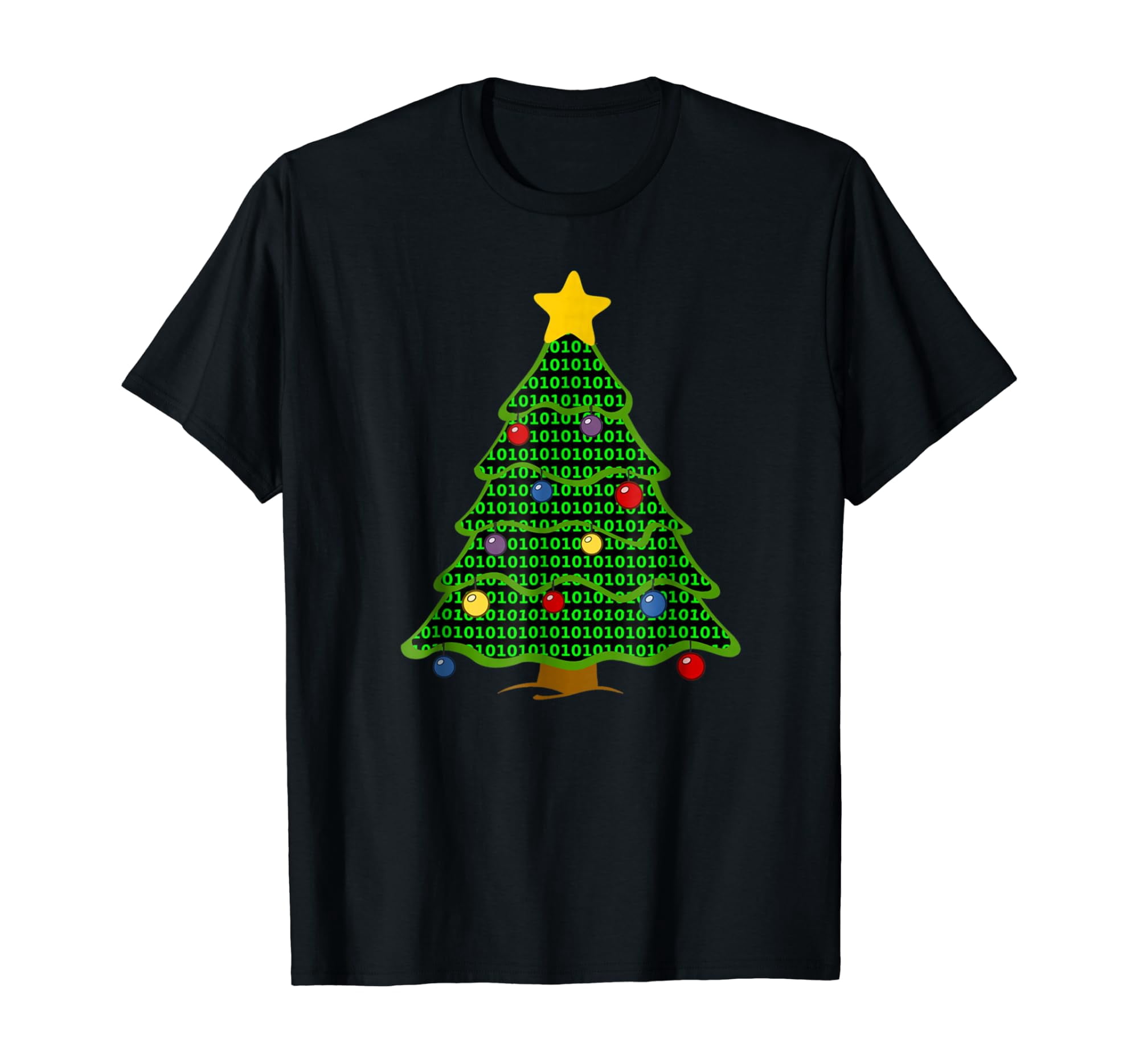Nerdy Binary Code Christmas Tree T-Shirt computer geek gifts - Walmart.com