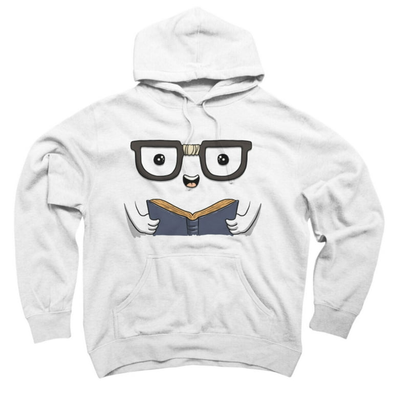 White & cheap nerdy hoodie