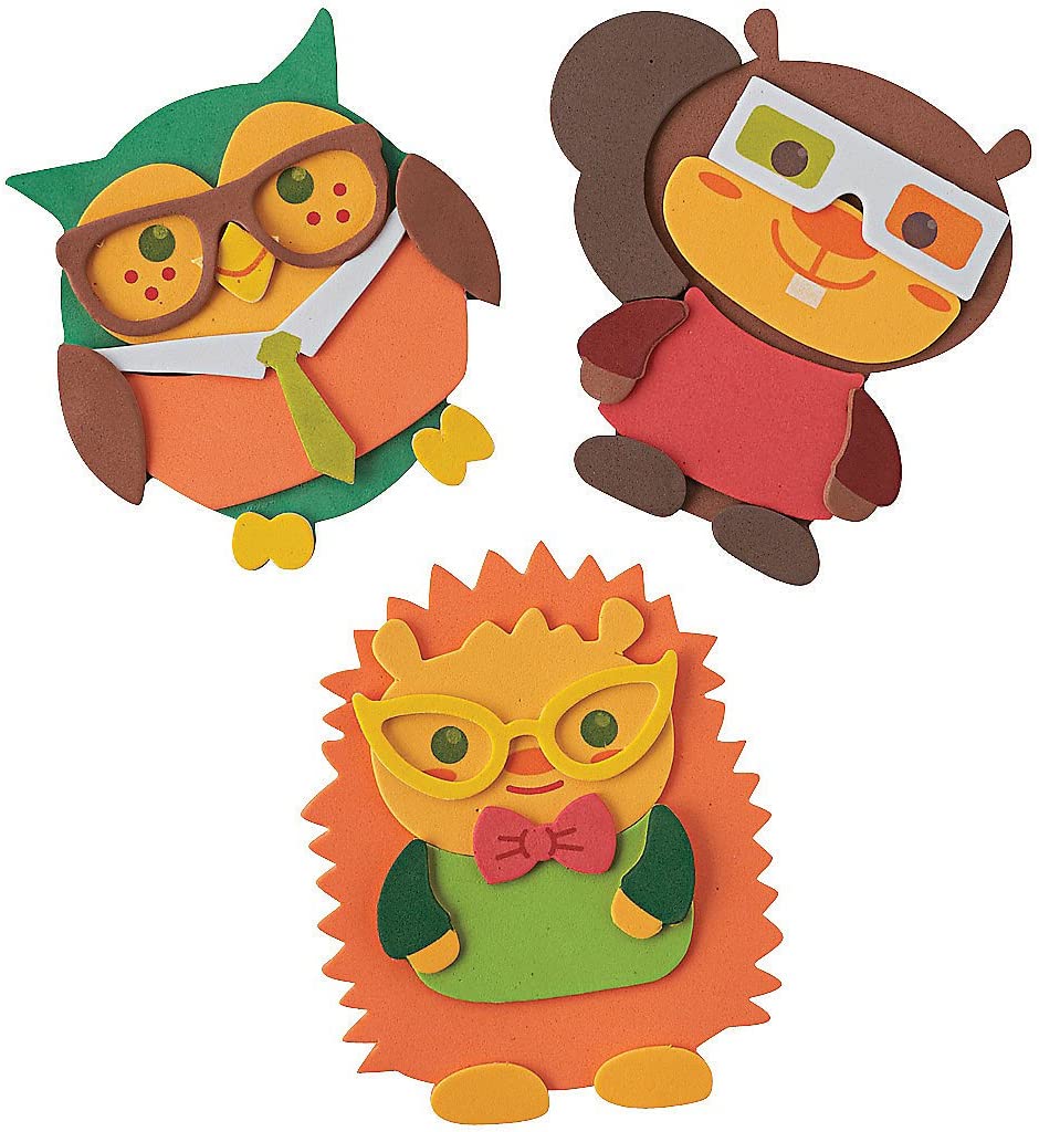 Nerdy Fall Critter Foam Craft Kit Makes 12 DIY Crafts for