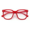 thumbnail image 1 of Nerdy Large Horn Rim Rectangular Blue Light Filtering Computer Eyeglasses Red, 1 of 6