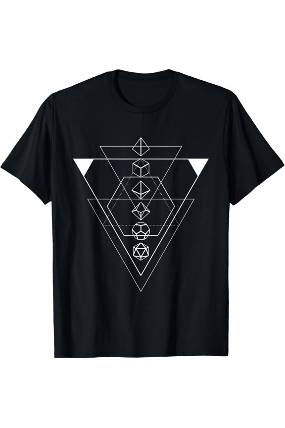 Nerdy Minimalist Polyhedral Dice Set Geeky D20 T-Shirt T-Shirt