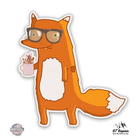 Nerdy Office Fox - 5" Vinyl Sticker - For Car Laptop I-Pad - Waterproof Decal