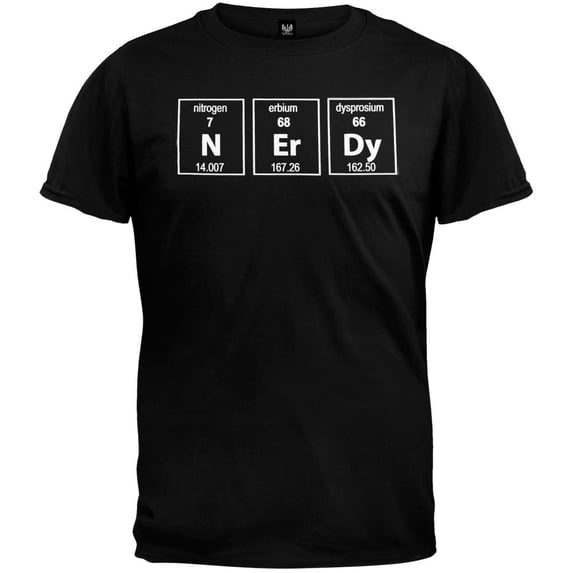 Nerdy Periodic Table Black T-Shirt - Large
