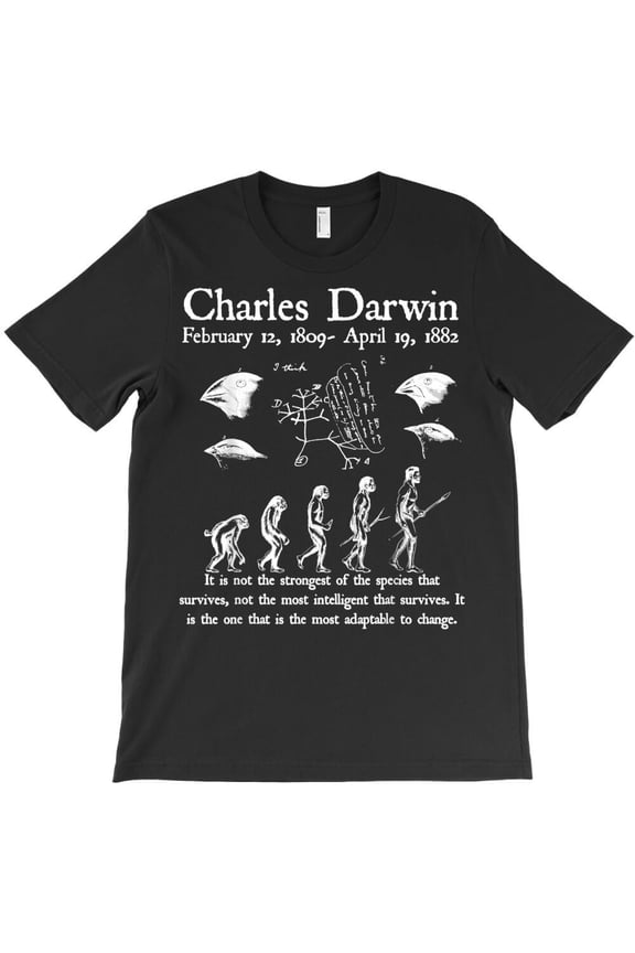 Nerdy Vintage Darwin Evolution Biology Science Teacher Themed Themed H842 Unisex T-Shirt, Up to 5XL Available