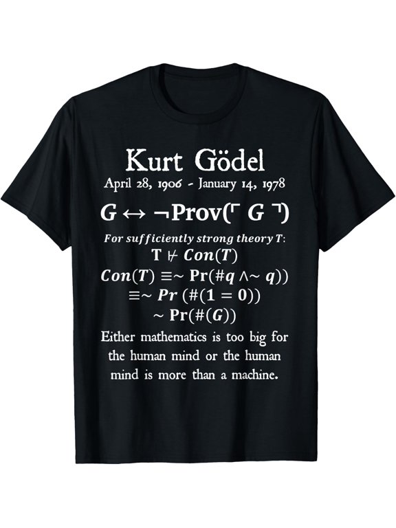 Nerdy Vintage Kurt Godel Logic Algebra Math Teacher T-Shirt Size S-5XL