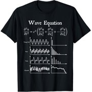 Nerdy Wave Equation Music Physics Science Math Teacher Geek T-Shirt men and women can wear, black, white, gifts