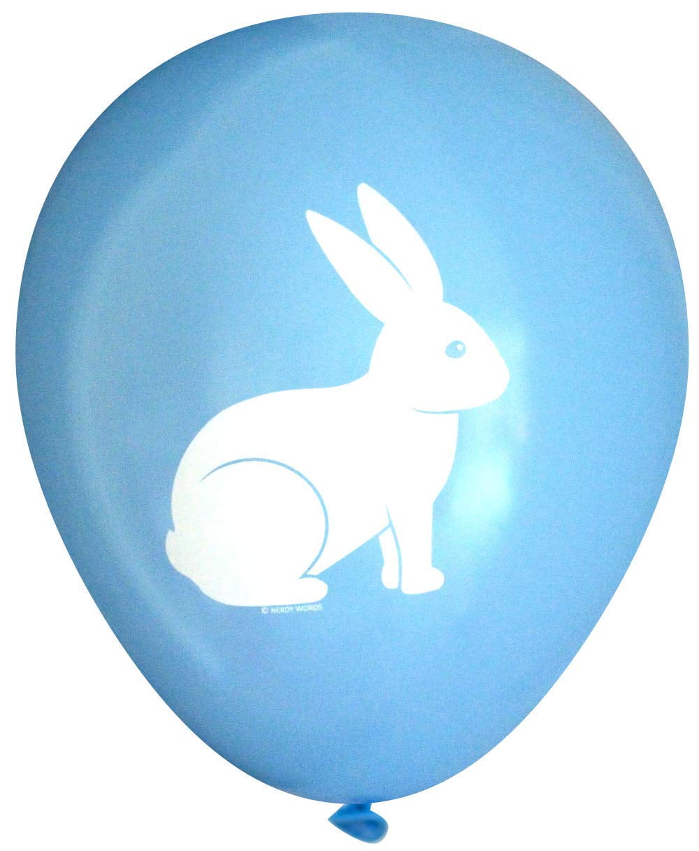 Nerdy Words Bunny Rabbit CM31 Latex Balloons (16 pcs) (Light Blue