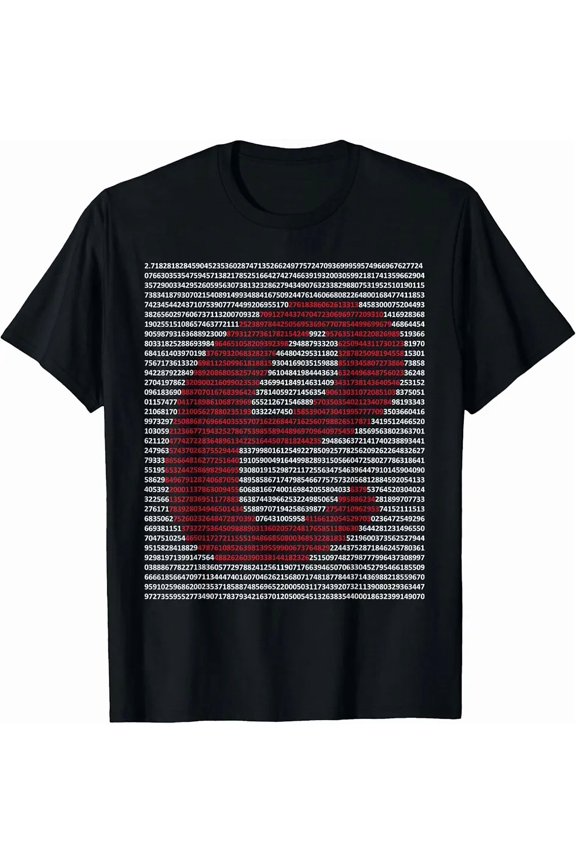 Nerdy e Euler's Number Digits Algebra Math Teacher Geek T-Shirt