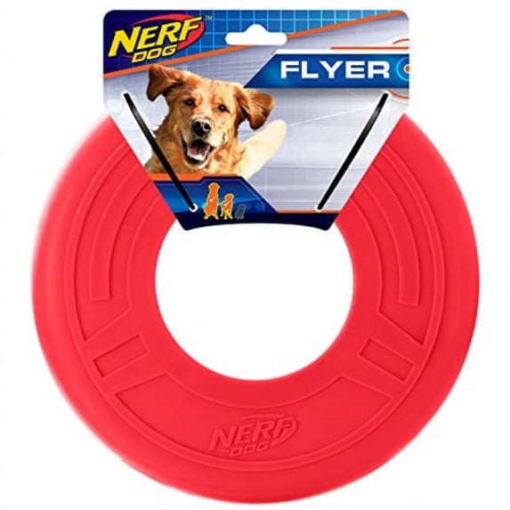 Nerf Dog TPR Atomic Flyer Durable Interactive Dog Toy, Red, 10-Inch