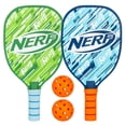 thumbnail image 1 of NERF 2 Player Pickleball Paddle Set - Youth Pickleball Equipment Set - (2) Wooden Paddles with Foam Grips + (2) Outdoor Balls for Kids - Carry Bag Included, 1 of 12