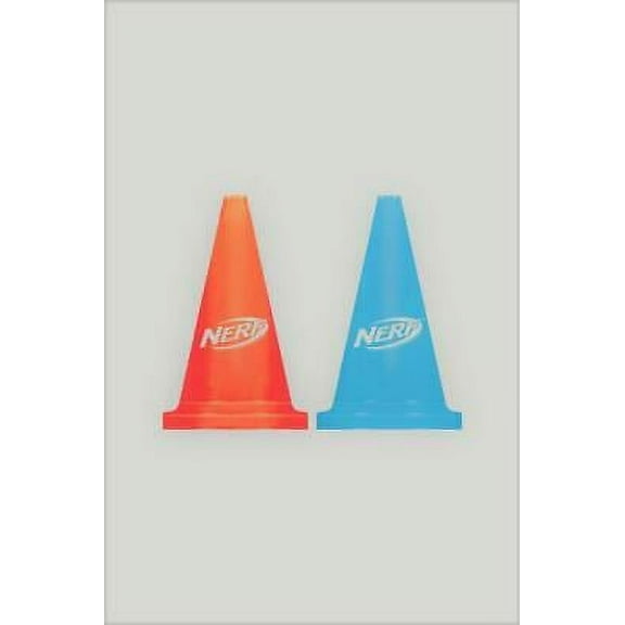 Nerf 2 Orange & 2 Blue Plastic Cones 5" Wide x 8" Tall