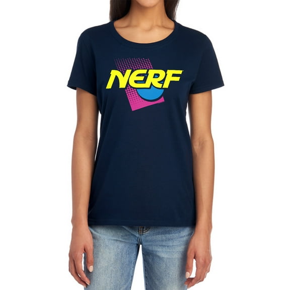 Nerf 90S Logo Women's T Shirt, Navy, X-Large