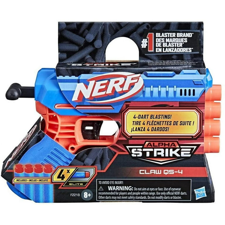 NERF ナーフ 四丁 Nerf Alpha Strike Claw QS-4 Blaster with 4-Dart Blasting