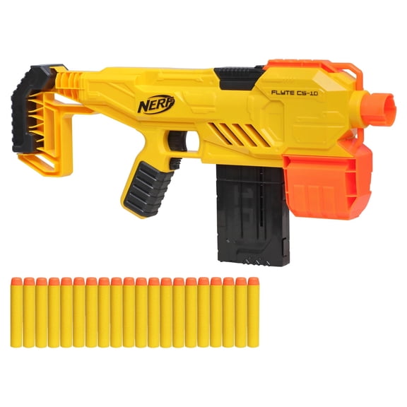 Nerf Alpha Strike Flyte CS-10 Motorized Blaster, Includes 20 Darts, 10-Dart Clip