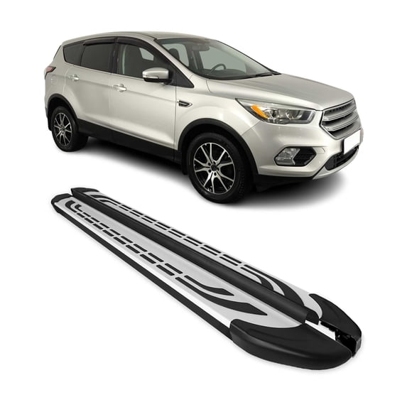 Nerf Bars Side Step Running Boards for Ford Escape 2013-2019 Black Silver 2Pcs