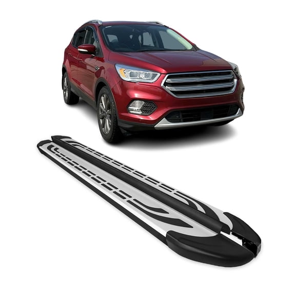 Nerf Bars Side Step Running Boards for Ford Escape 2013-2026 Silver Black 2 Pcs
