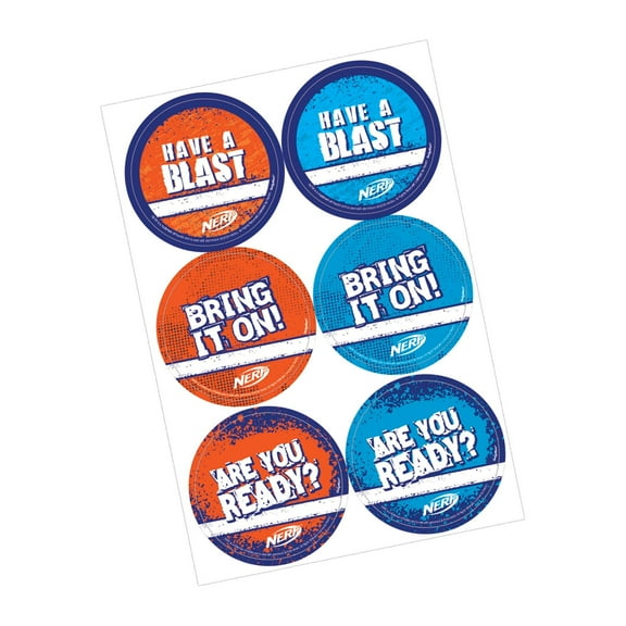 Nerf Birthday Party Favor Stickers