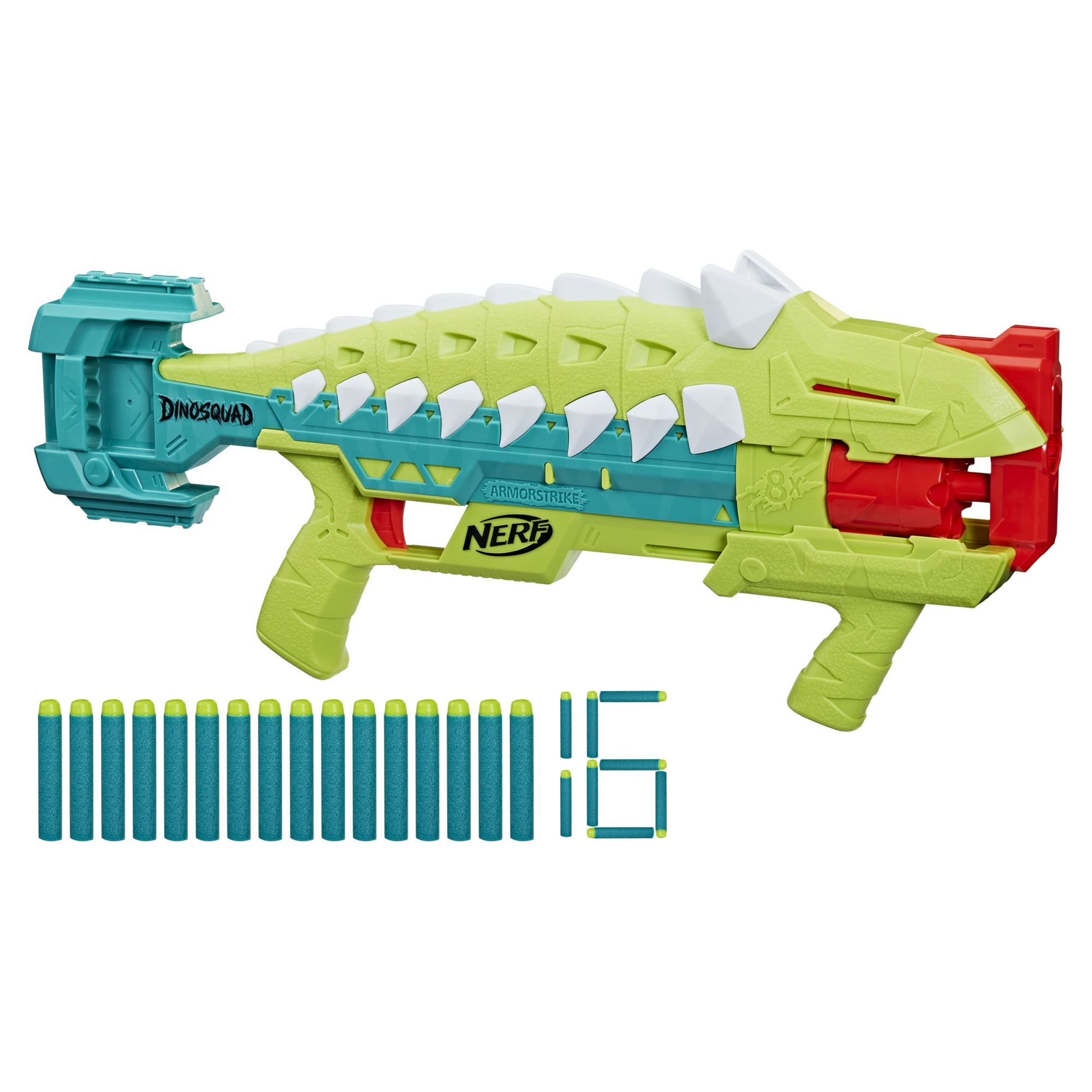 Nerf DinoSquad Armorstrike Dart Blaster, 16 Nerf Elite Darts, Outdoor Toys for 8 and Up - image 1 of 9