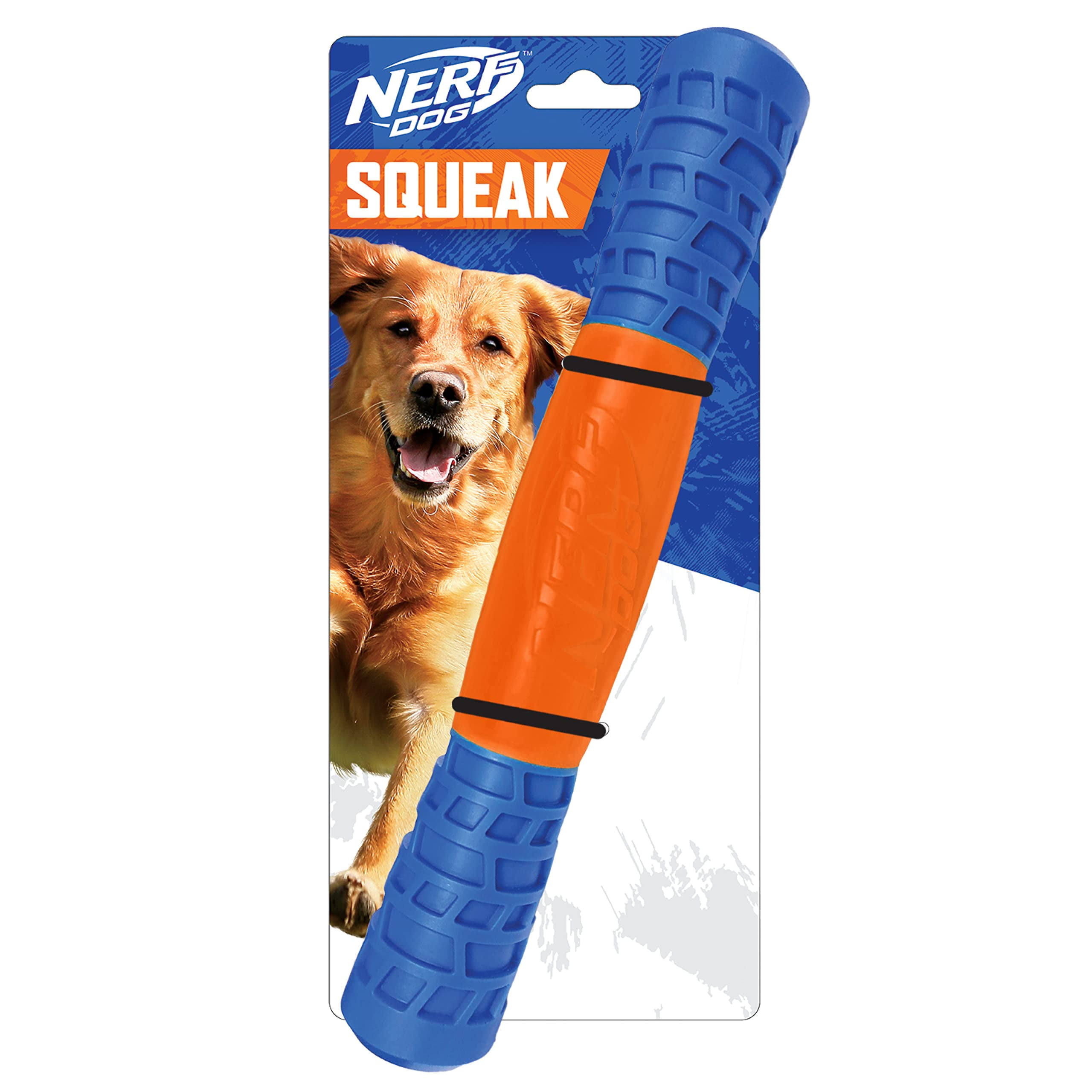 Nerf Dog 11.5in TPR EXO Squeak Stick - Blue/Orange 11.5 inches