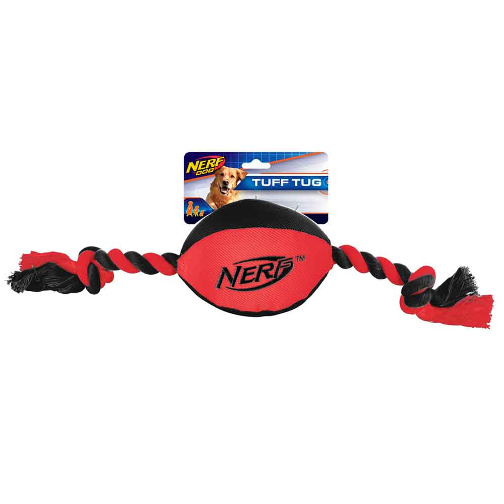 Nerf Dog 15in Nylon Tuff Tug Dog Toy Red