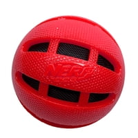 Nerf Dog Checker Crinkle & Squeak 3.8 inch Ball (Red)