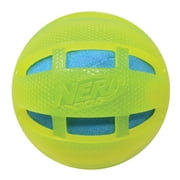 Nerf Dog TPR Glow Checker Squeak and Crunch Ball Dog Toy, 3.8 inch