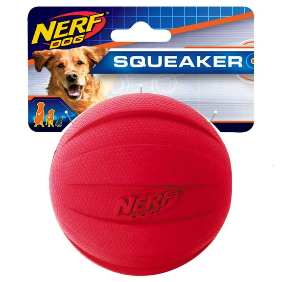 Nerf Dog Classic Squeak Ball Dog Toy, Red, 3.8 inch