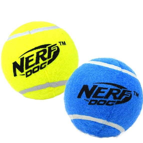 Nerf Dog Squeak Tennis Ball Dog Toy, 3 inch, 2 Pack