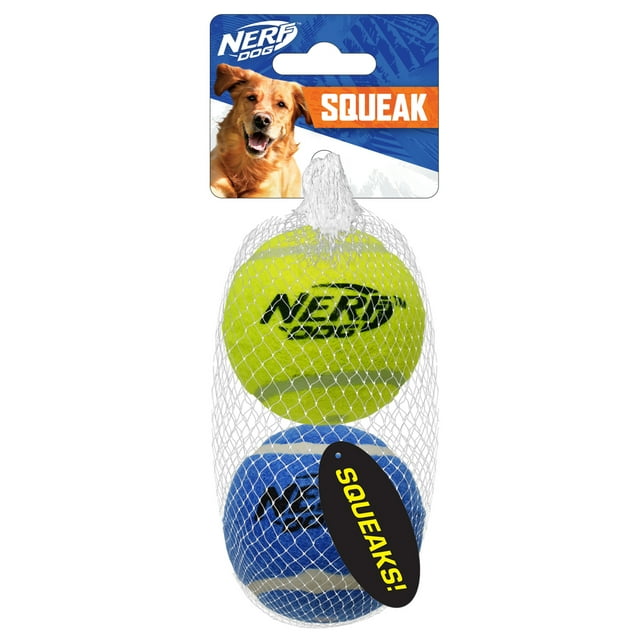 Nerf Dog 3inch Squeak Tennis Ball Dog Toy, 2 Pack
